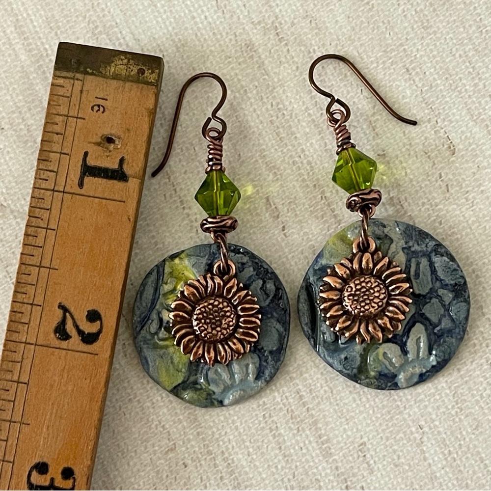 ARTISAN Earrings “Indigo Fields” - Dangles - Picture 9 of 11